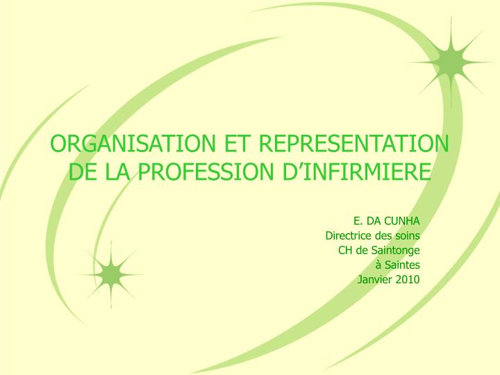 organisation et representation de la profession d infirmiere