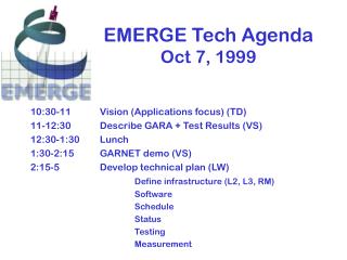 EMERGE Tech Agenda Oct 7, 1999
