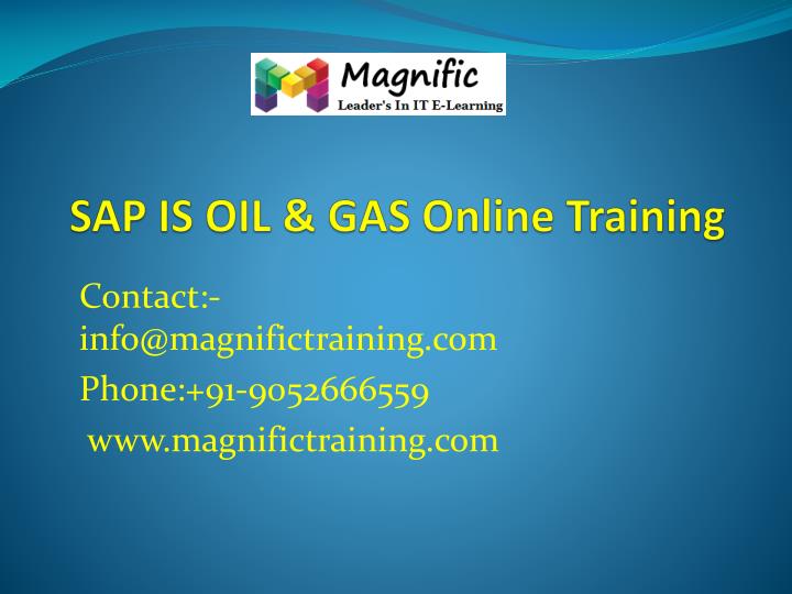 sap is oil gas online training
