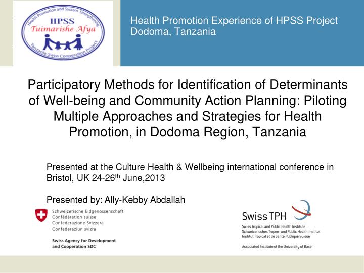 health promotion experience of hpss project dodoma tanzania