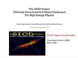 I2-DSI Applications Workshop Julian Bunn/Caltech &amp; CERN March 1999