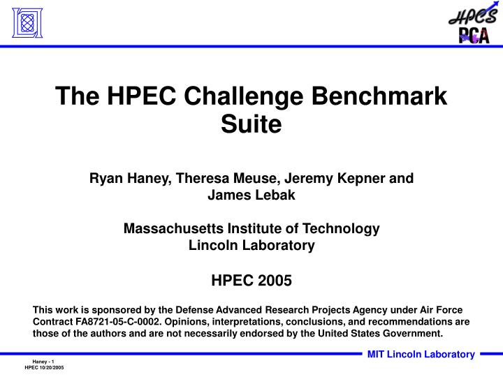 the hpec challenge benchmark suite