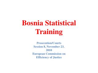 Bosnia Statistical Training