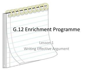 G.12 Enrichment Programme