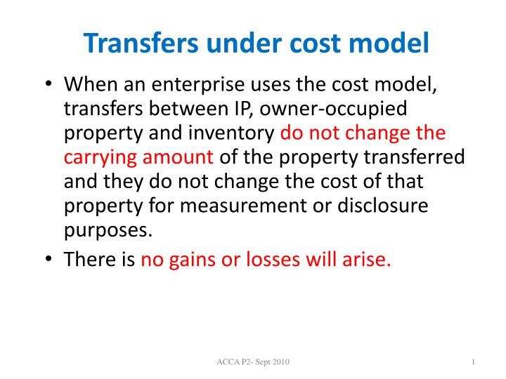 transfers under cost model
