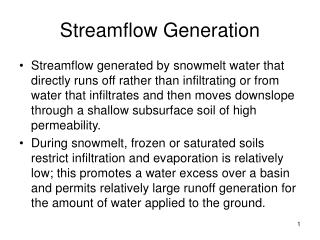 Streamflow Generation