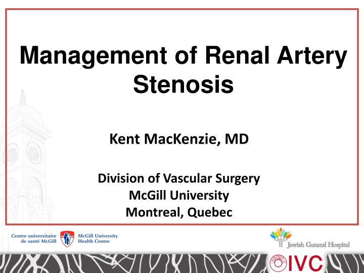 management of renal artery stenosis