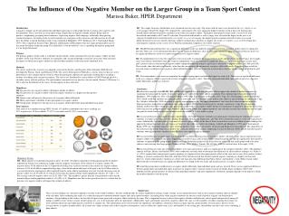 The Influence of One Negative Member on the Larger Group in a Team Sport Context