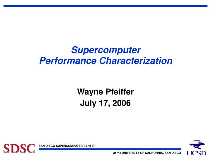 supercomputer performance characterization