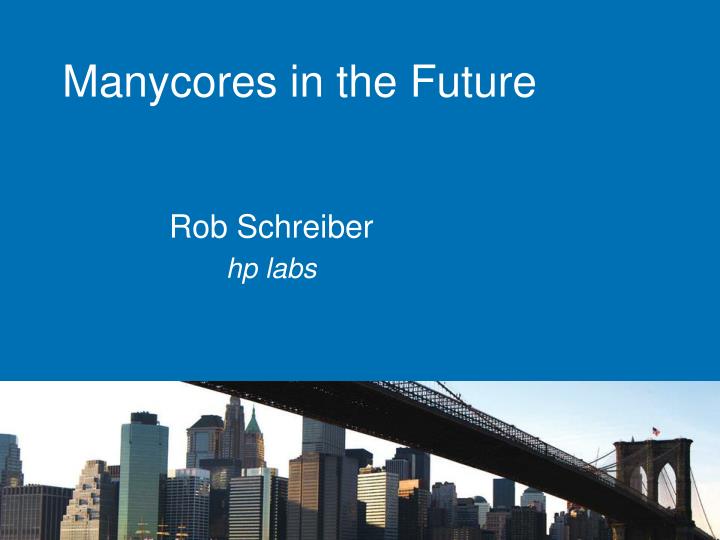 manycores in the future