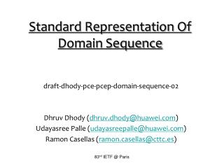 Standard Representation Of Domain Sequence