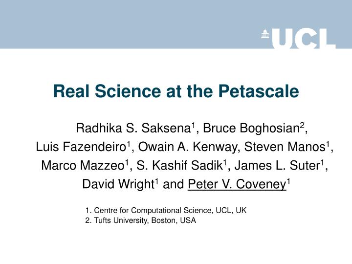 real science at the petascale