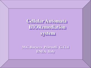 Cellular Automata BIORemediation system