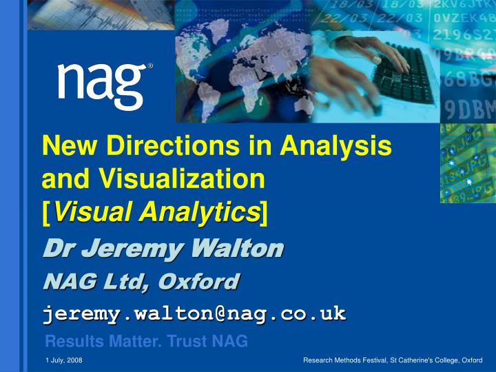 new directions in analysis and visualization