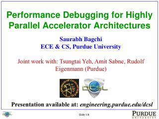 performance debugging for highly parallel accelerator architectures