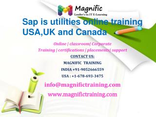 Sap is utilities online training USA,UK and Canada