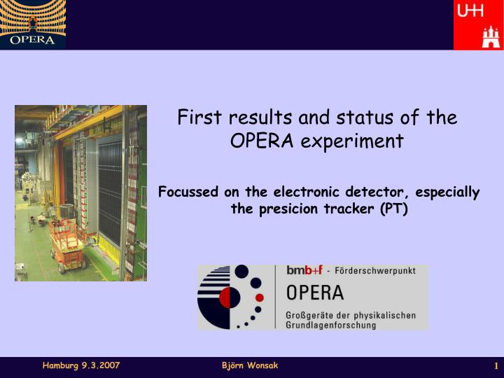 first results and status of the opera experiment