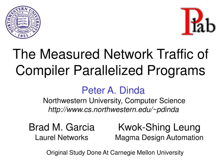 the measured network traffic of compiler parallelized programs