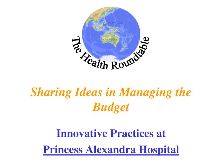 sharing ideas in managing the budget