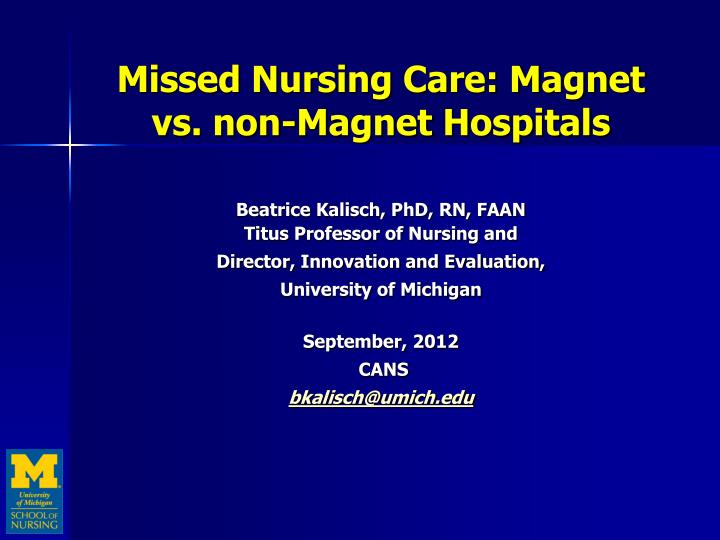 missed nursing care magnet vs non magnet hospitals