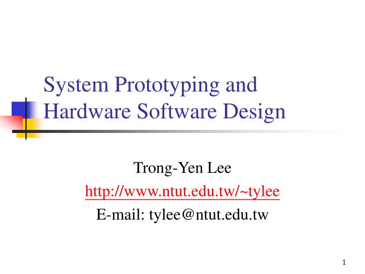 system prototyping and hardware software design