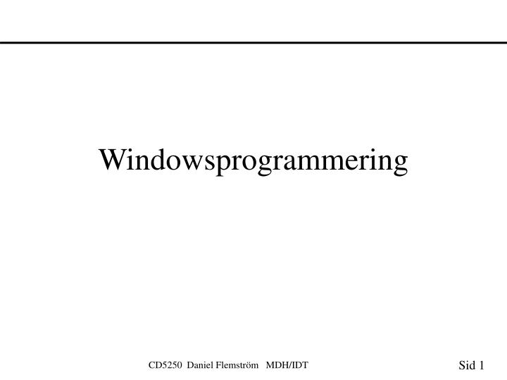 windowsprogrammering
