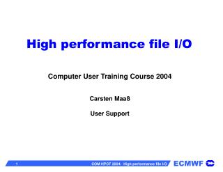 High performance file I/O