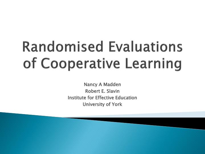 randomised evaluations of cooperative learning