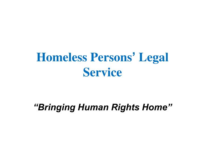 homeless persons legal service