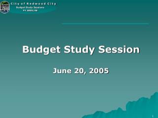 Budget Study Session June 20, 2005