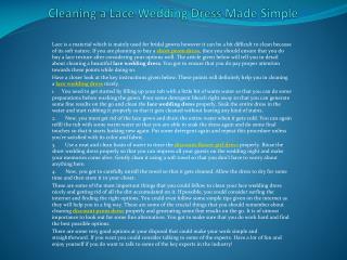 Cleaning a Lace Wedding Dress Made Simple