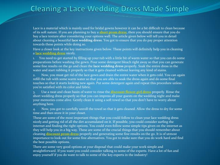 cleaning a lace wedding dress made simple