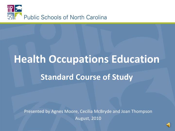 health occupations education standard course of study