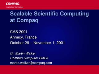 Scalable Scientific Computing at Compaq