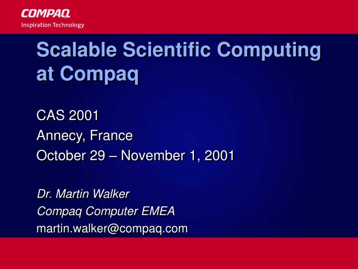 scalable scientific computing at compaq