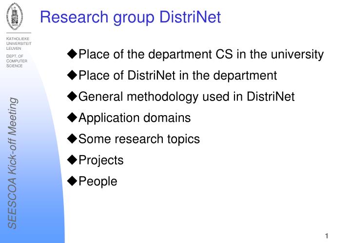 research group distrinet