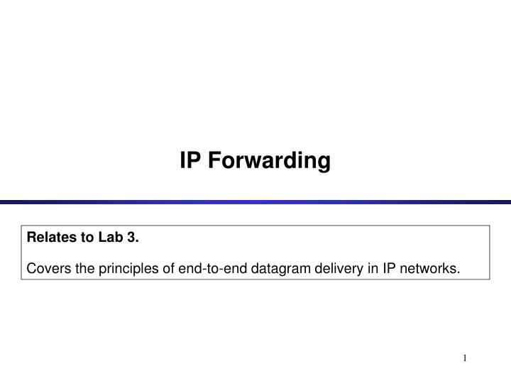 ip forwarding