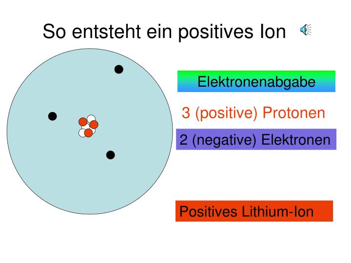 so entsteht ein positives ion