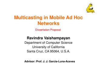 Multicasting in Mobile Ad Hoc Networks