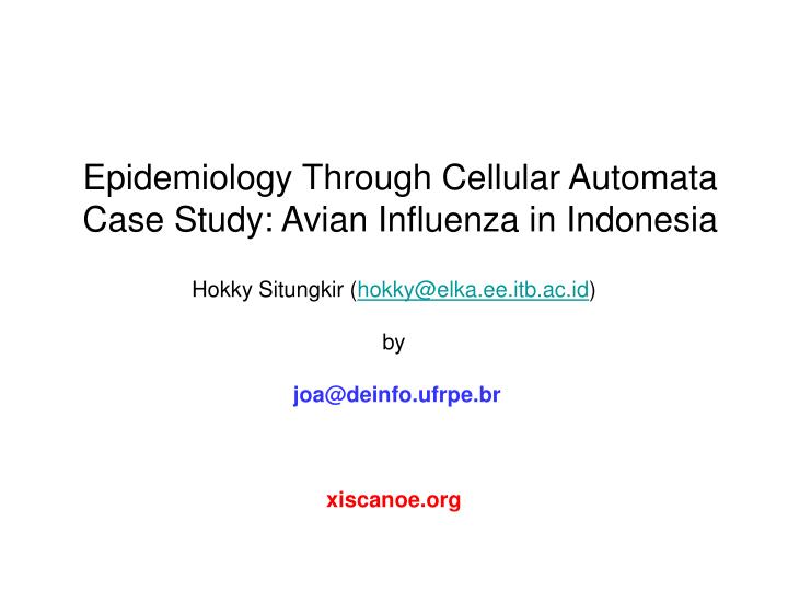epidemiology through cellular automata case study avian influenza in indonesia