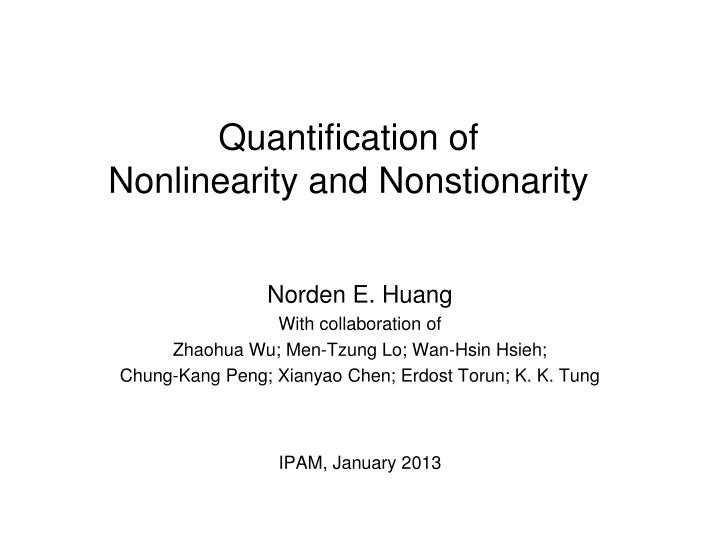 quantification of nonlinearity and nonstionarity