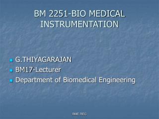 BM 2251-BIO MEDICAL INSTRUMENTATION