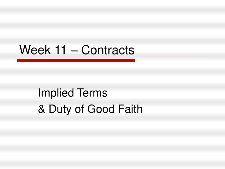week 11 contracts