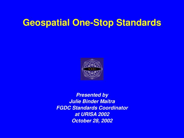 geospatial one stop standards
