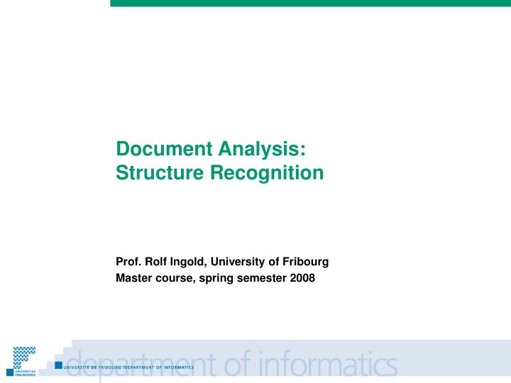 document analysis structure recognition