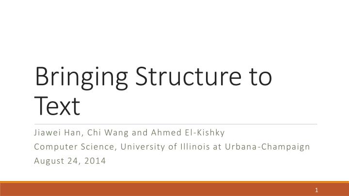 bringing structure to text