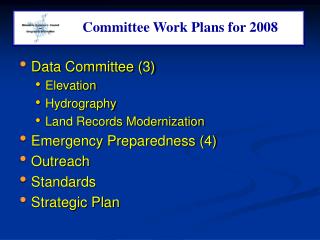 Committee Workplans