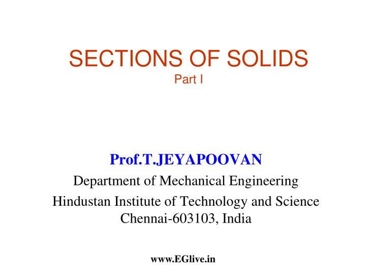 sections of solids part i