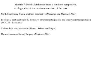 North-South trade from a southern perspective (Muradian and Martinez-Alier)