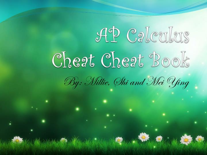 ap calculus cheat cheat book